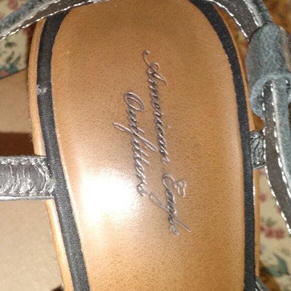 American Eagle Outfitters women shoes Black Espadrilles Wedge Heels strap Size 8 - Picture 3 of 7